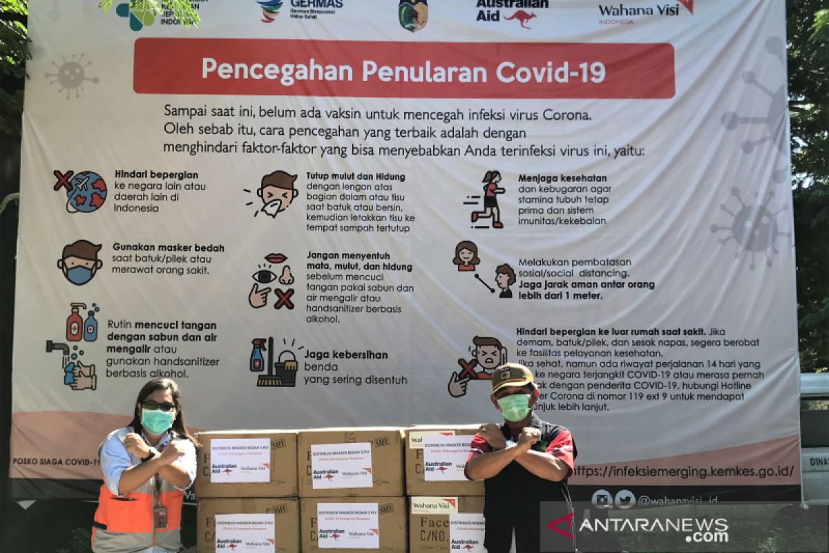 WVI  serahkan 14 ribu masker kepada Dinkes Kota Palu