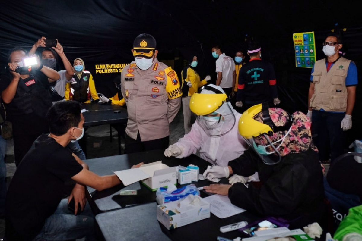 Jam malam di Sidoarjo, 291 orang terjaring