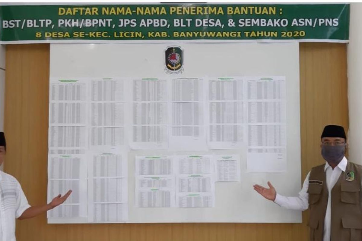 Demi transparansi, kantor kecamatan di Banyuwangi tampilkan data penerima bansos