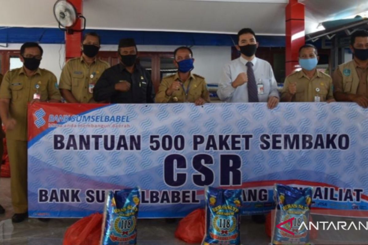 Pemkab Bangka terima bantuan 500 paket sembako dari Bank SumselBabel