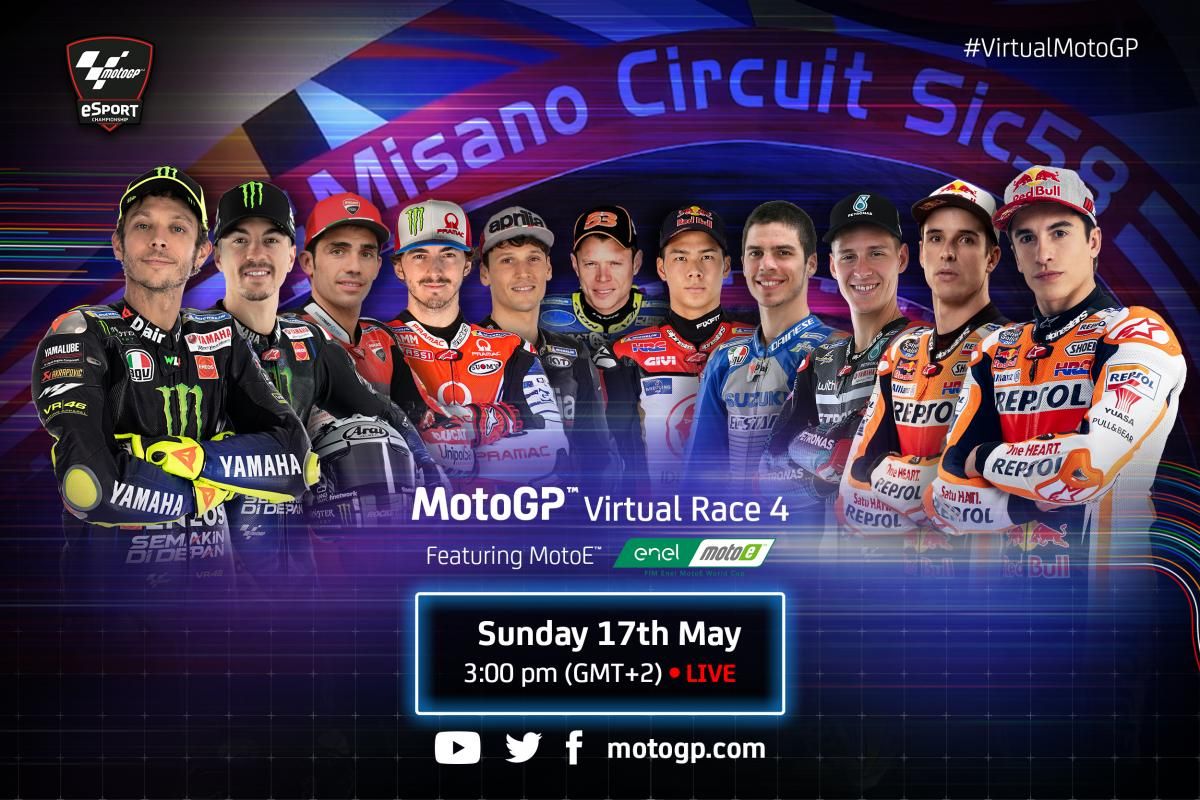 Balap virtual seri keempat MotoGP menuju kandang Rossi