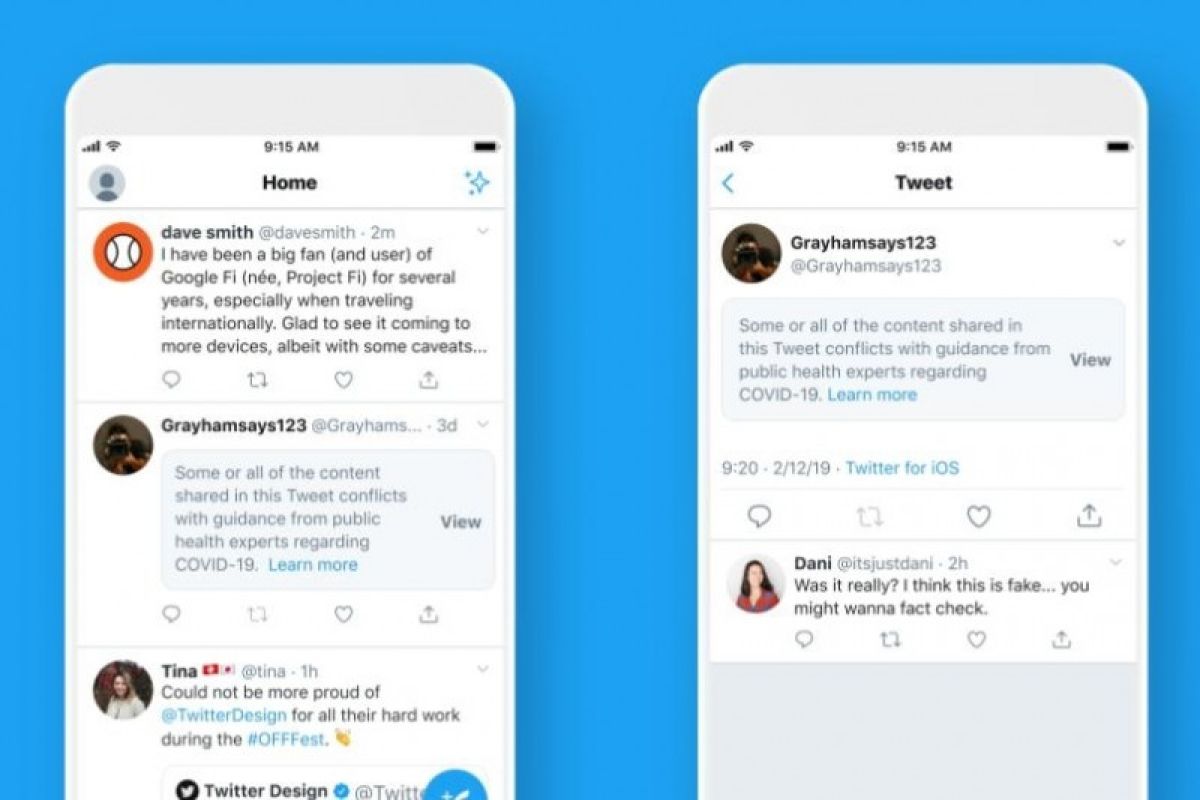 Twitter beri label untuk cuitan cegah misinformasi soal COVID-19