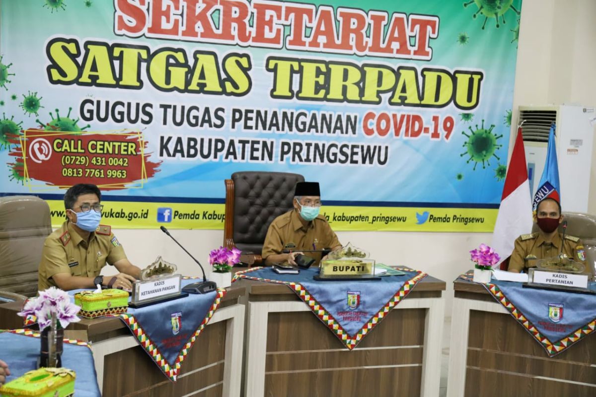 Bupati Pringsewu ikuti laporan kondisi tanam pangan nasional