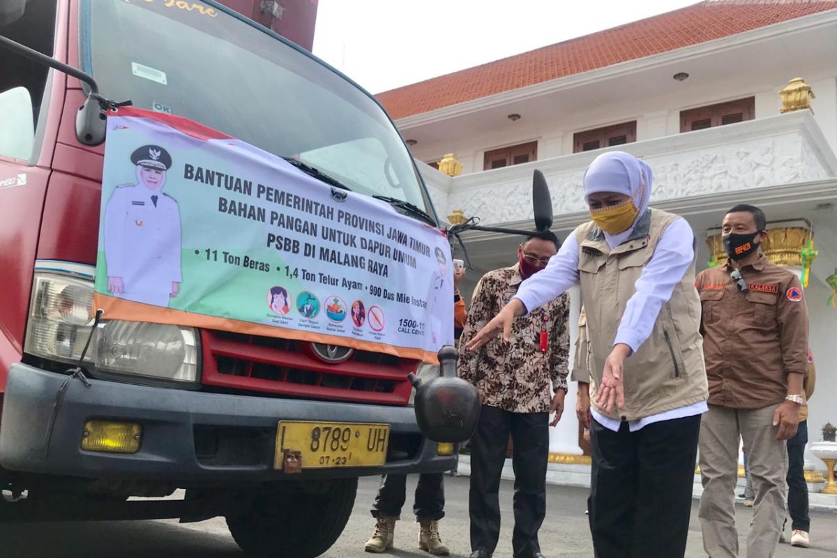 PSBB diterapkan, Pemprov Jatim kirimkan bahan pangan untuk dapur umum di Malang Raya