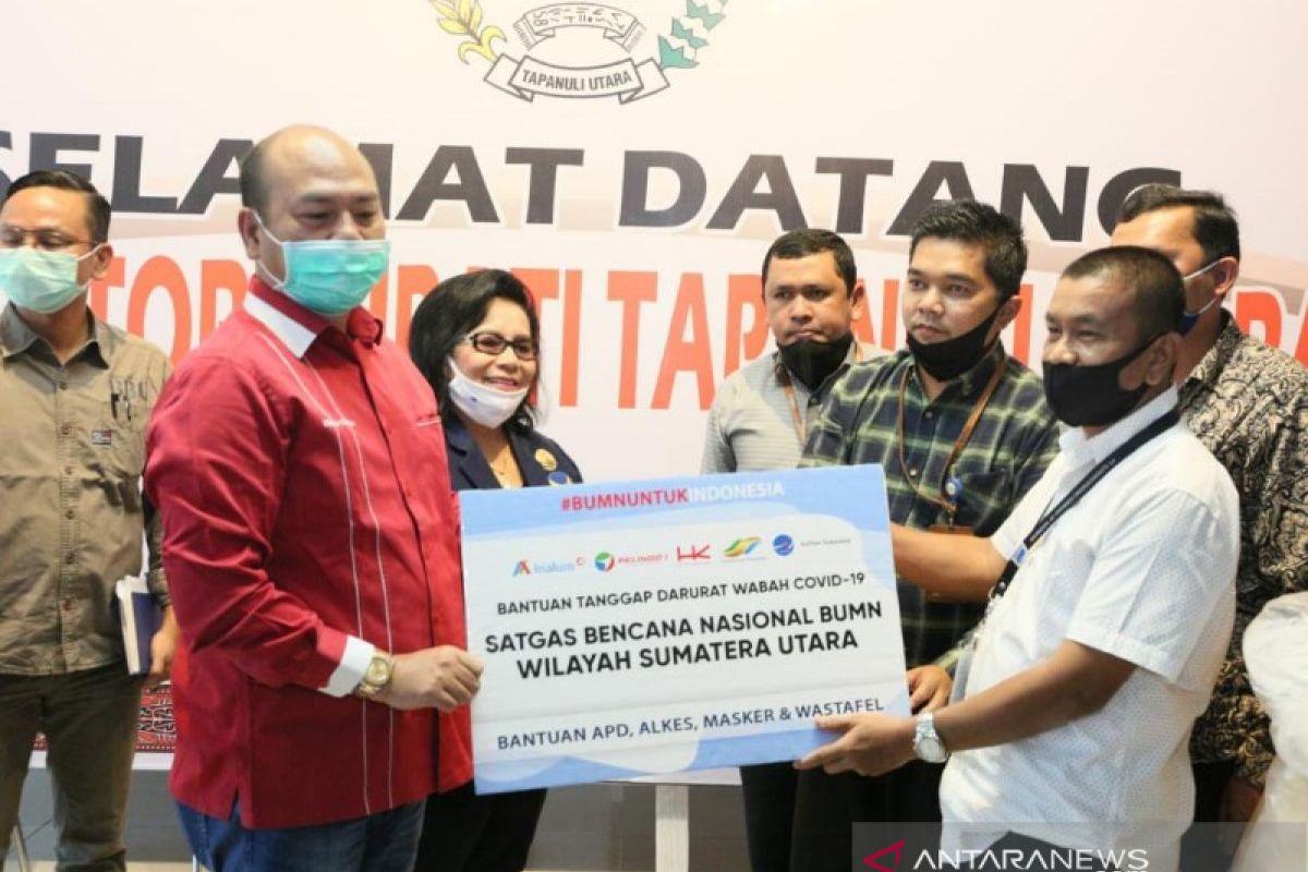 Satgas bencana BUMN Sumut sumbang APD ke Taput