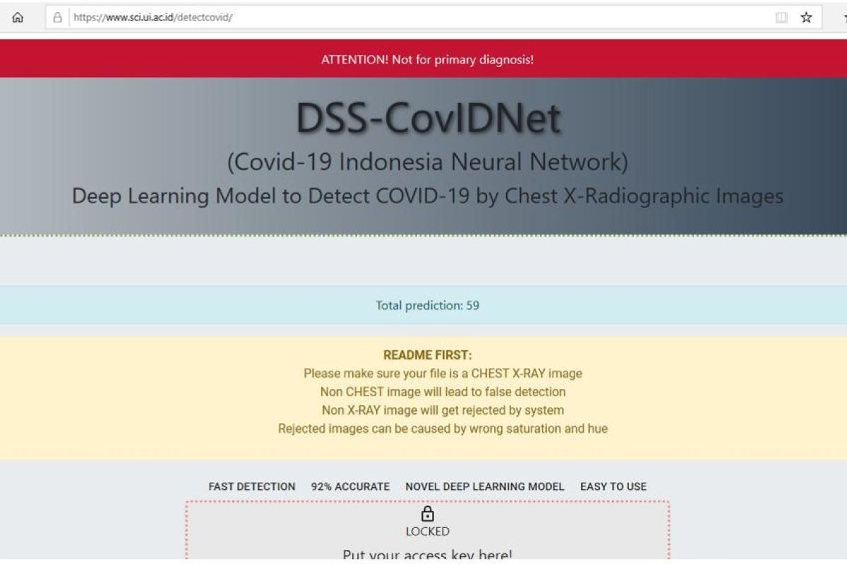 UI kembangkan alat deteksi pneunomia akibat COVID-19