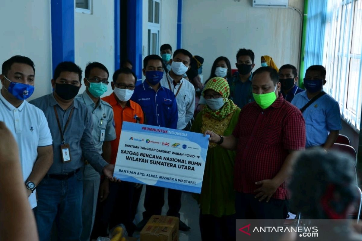Padangsidimpuan terima sumbangan APD dari Satgas bencana BUMN Sumut