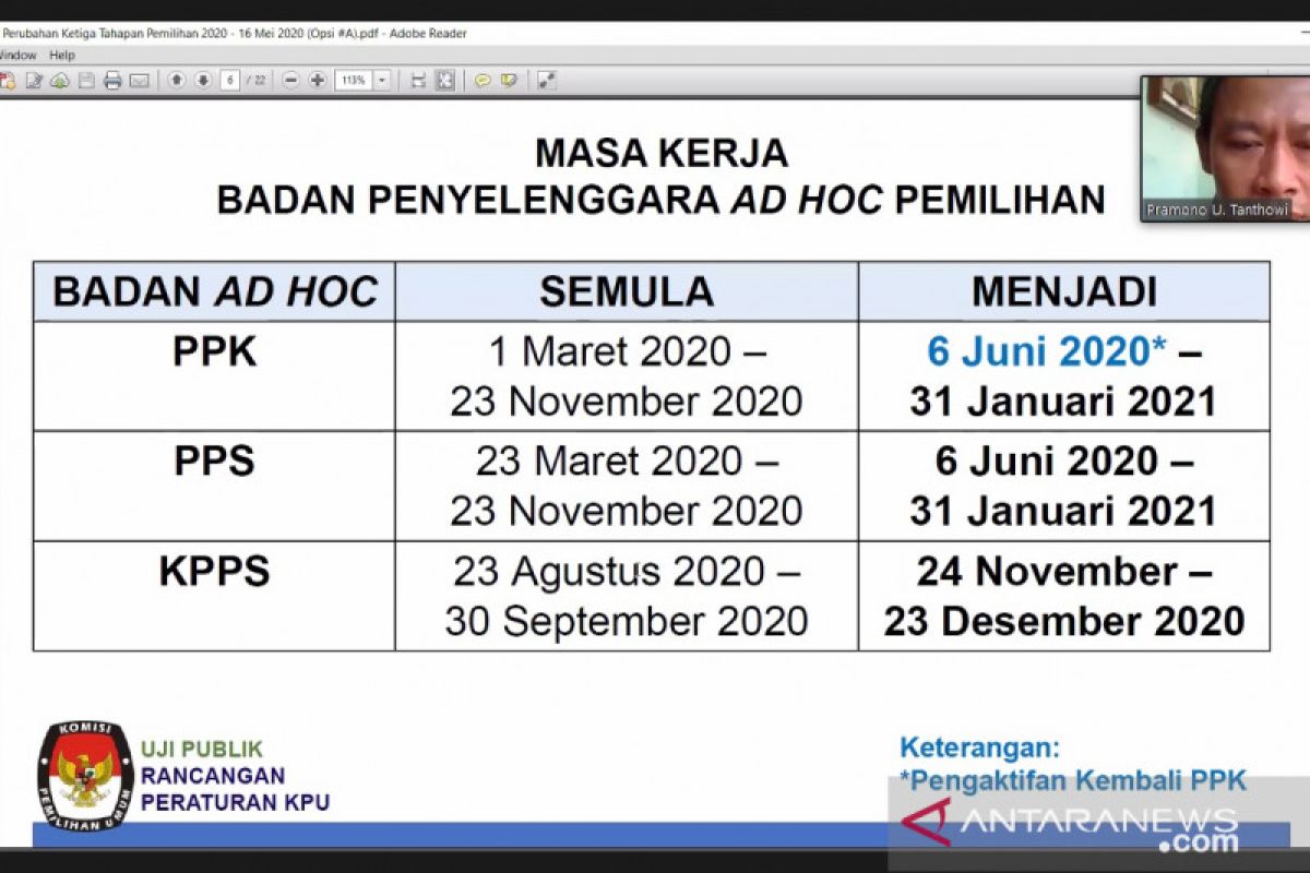 KPU rencanakan tahapan pilkada mulai bergulir 6 Juni 2020