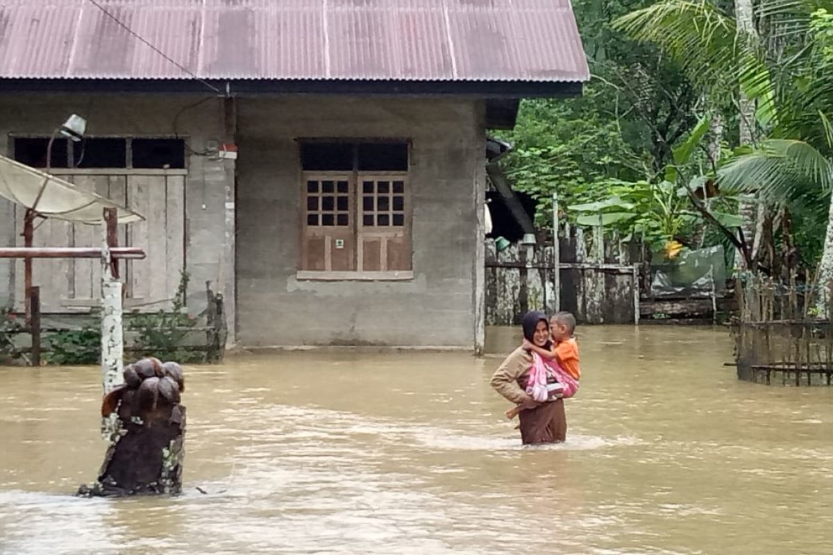 Banjir kembali landa Kabupaten Aceh Jaya, ratusan rumah terendam