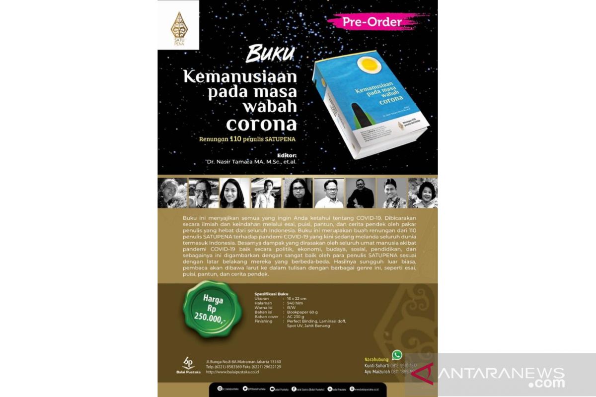 110 penulis berkolaborasi dalam buku "Kemanusiaan pada Masa Corona"