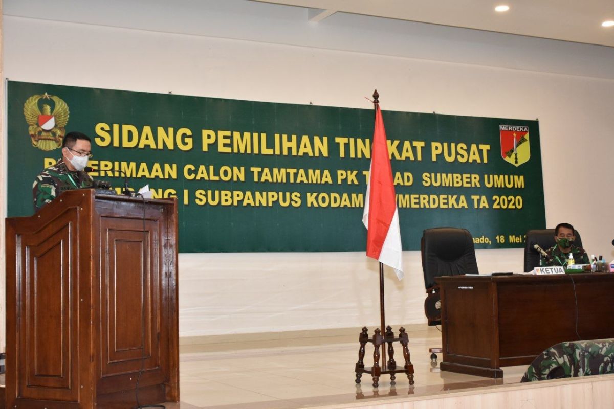 Pangdam XIII Merdeka pimpin sidang penerimaan Calon Tamtama