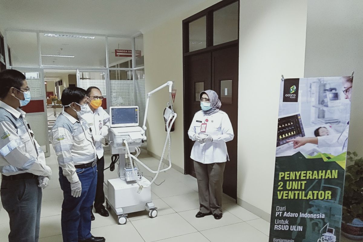 PT Adaro Indonesia datangkan 2 alat ventilator impor untuk RSUD Ulin Banjarmasin