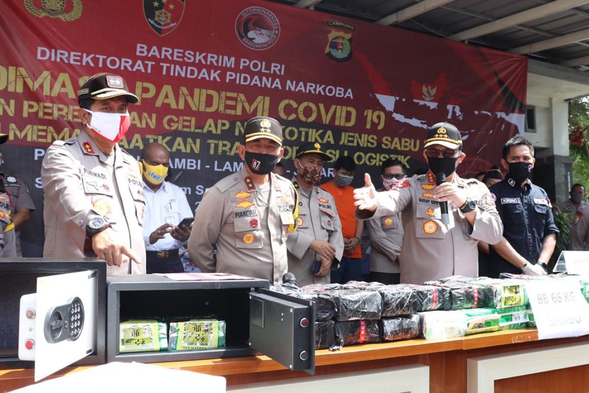 Polri ungkap penyelundupan 71 kilogram sabu dengan modus ekspedisi sembako