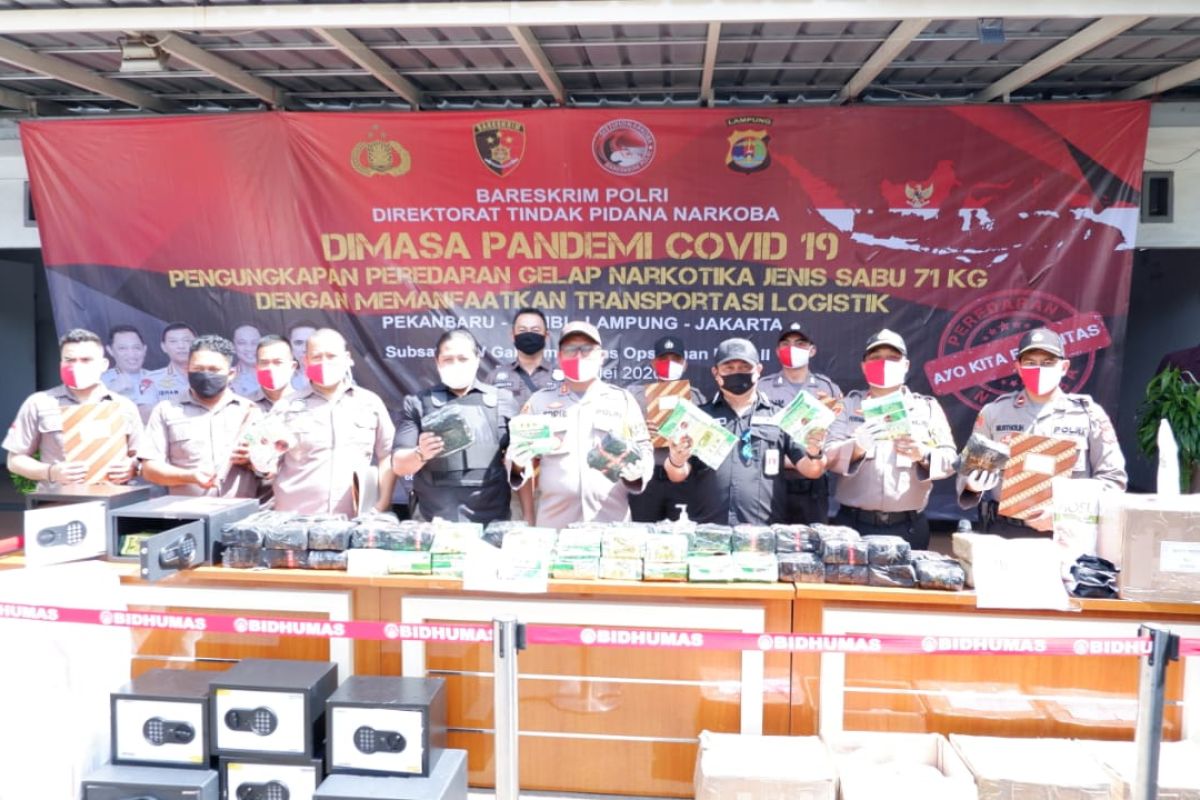 Polres Lampung Selatan ungkap kasus puluhan kilogram sabu