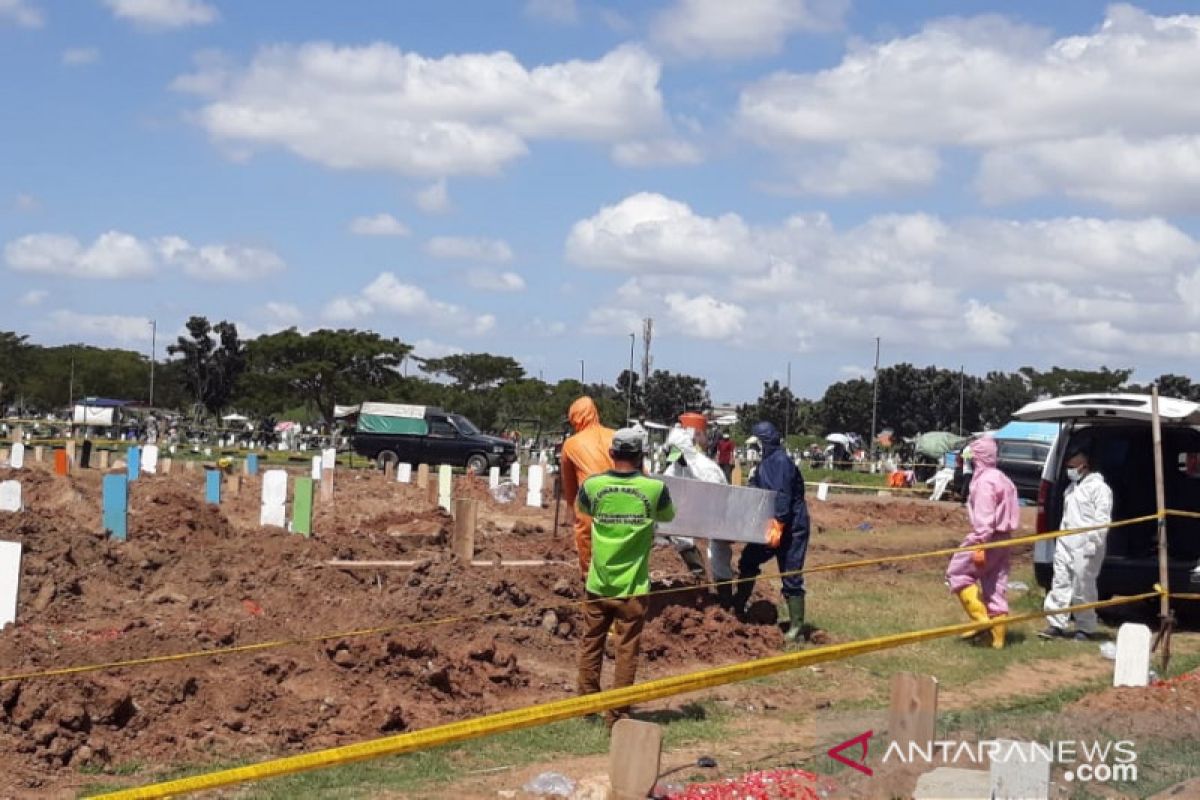 Pemakaman jenazah COVID-19 di TPU Tegal Alur meningkat di akhir tahun