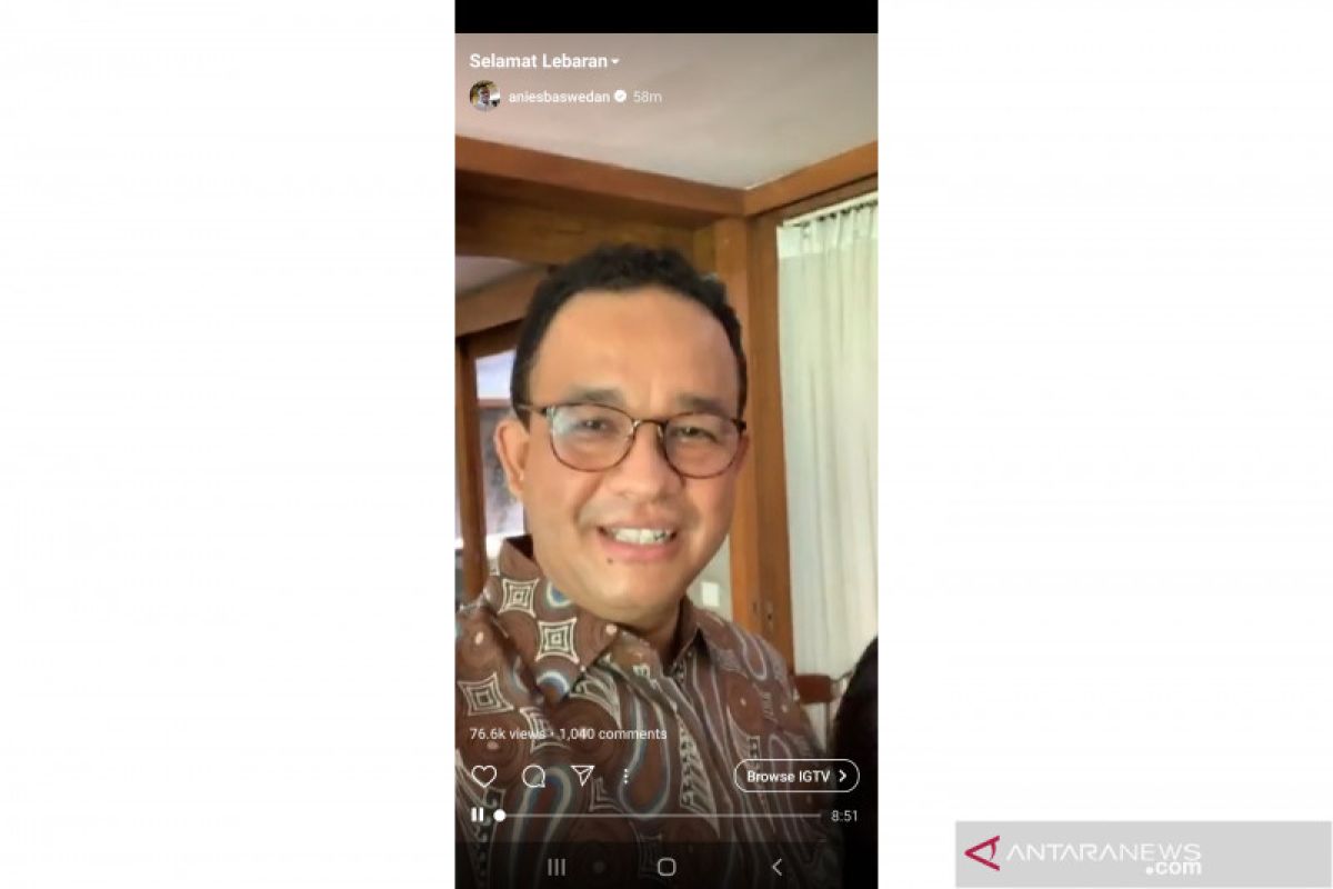 Cerita Anies Baswedan rayakan Lebaran di rumah