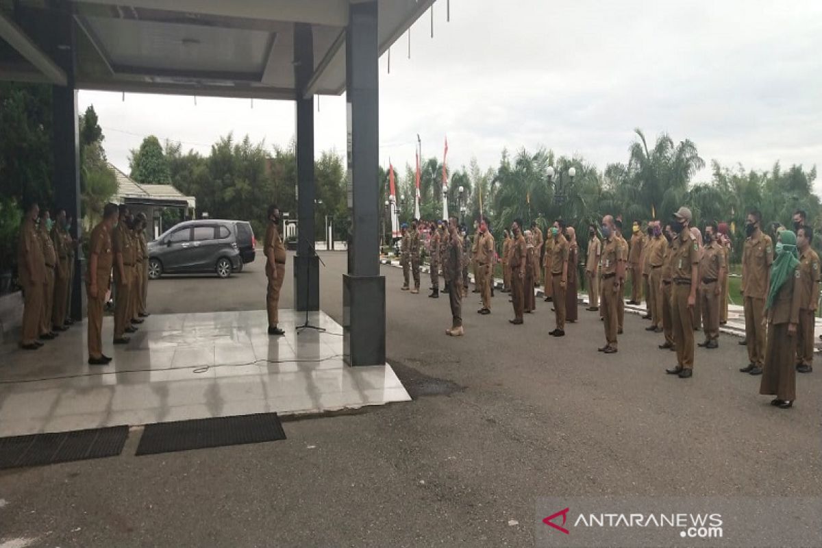 Pemkab Balangan Gelar Apel Pertama Pasca Lebaran Dengan Protokol Kesehatan