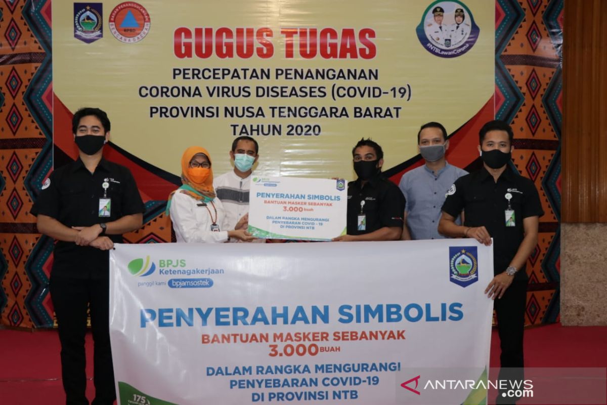 BPJAMSOSTEK menyalurkan bantuan 3.000 masker untuk NTB