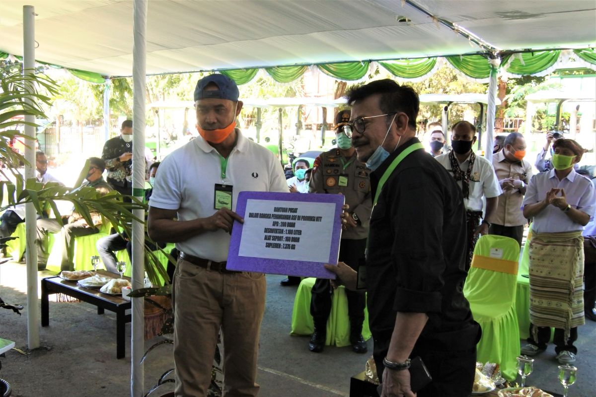 Mentan serahkan obat-obatan atasi flu babi di NTT