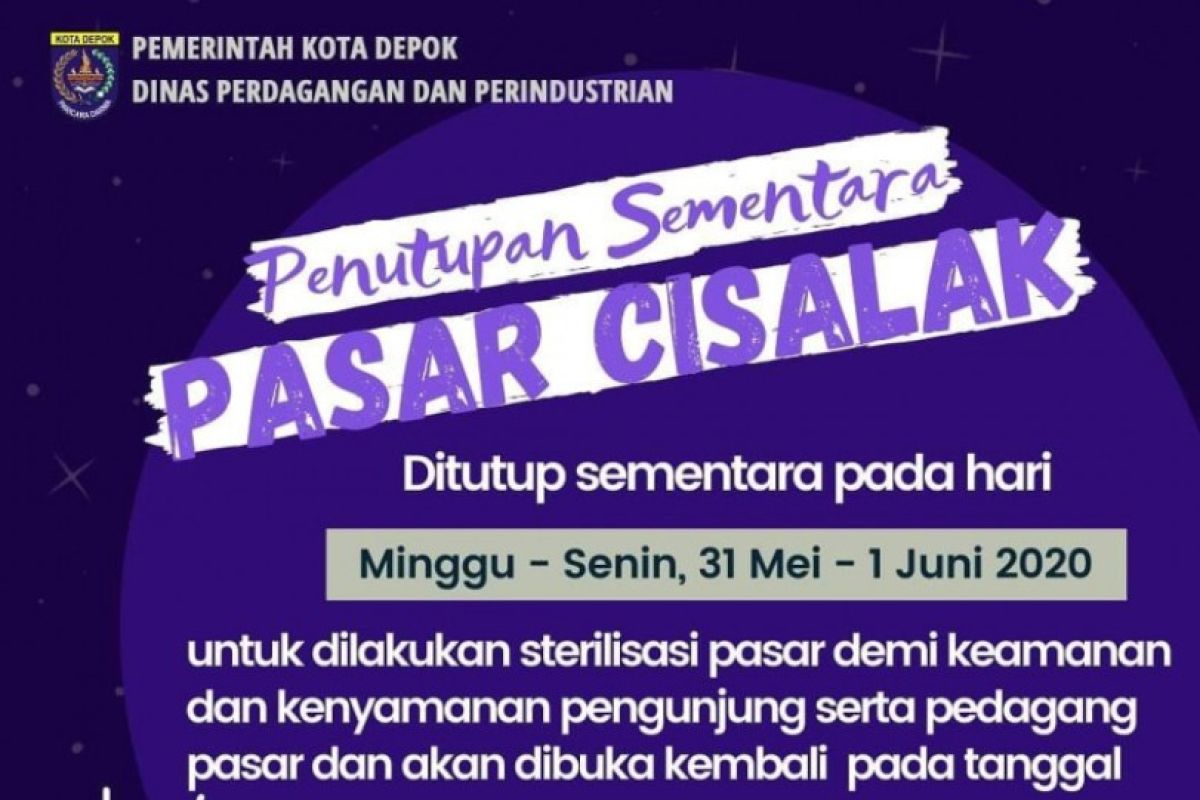 Ada empat pedagang positif COVID-19, Pasar Cisalak ditutup sementara