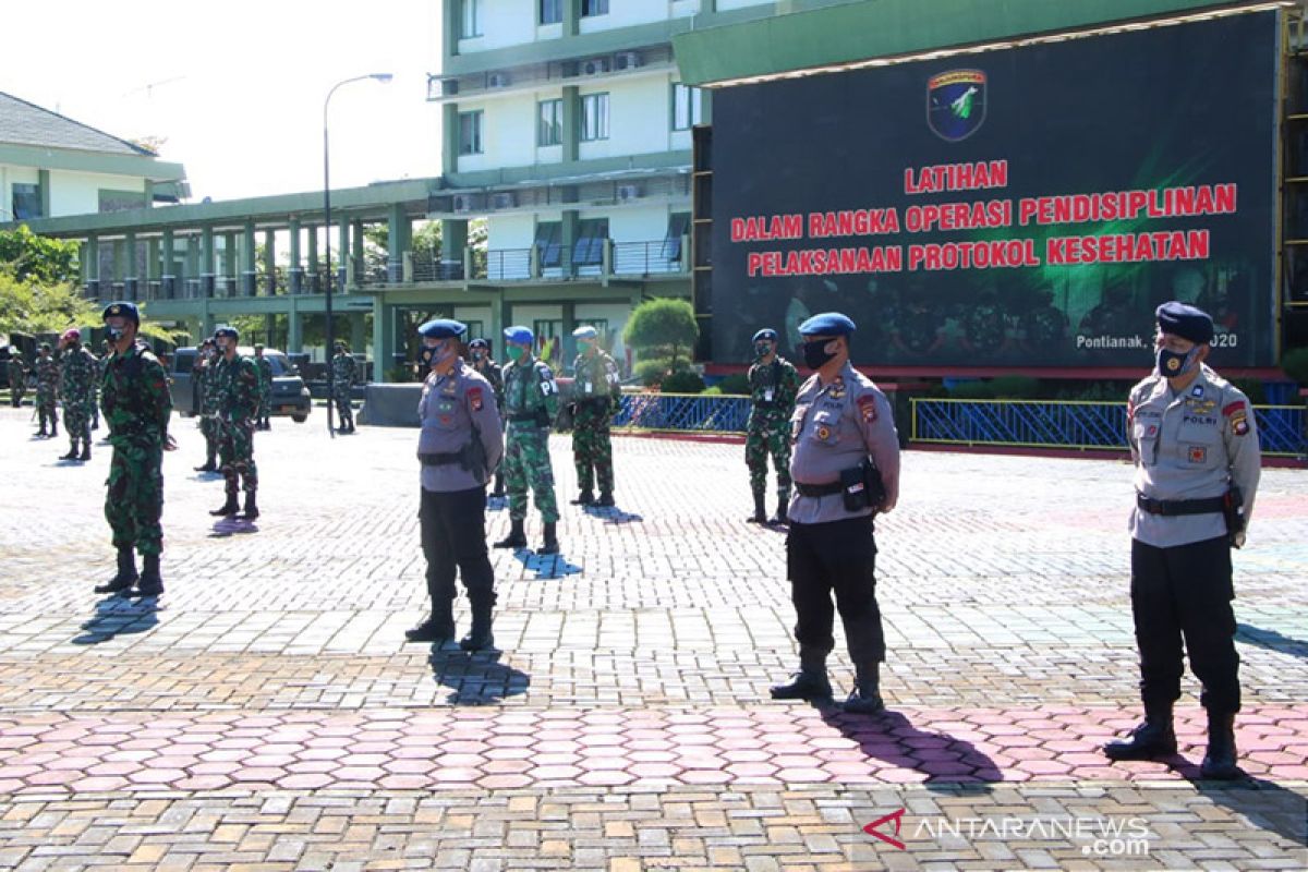 Polda Kalbar-Kodam Tanjungpura latihan bersama persiapan normal baru