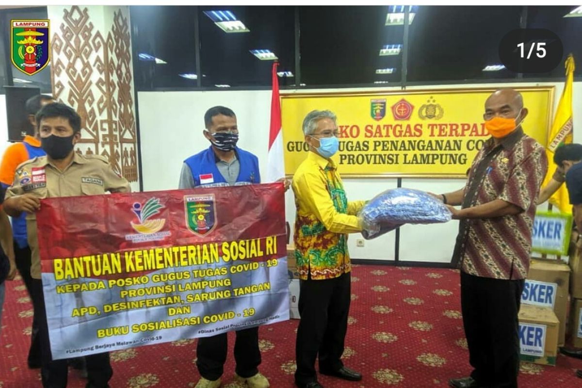 Lampung terima bantuan Kementerian Sosial untuk penanganan COVID-19