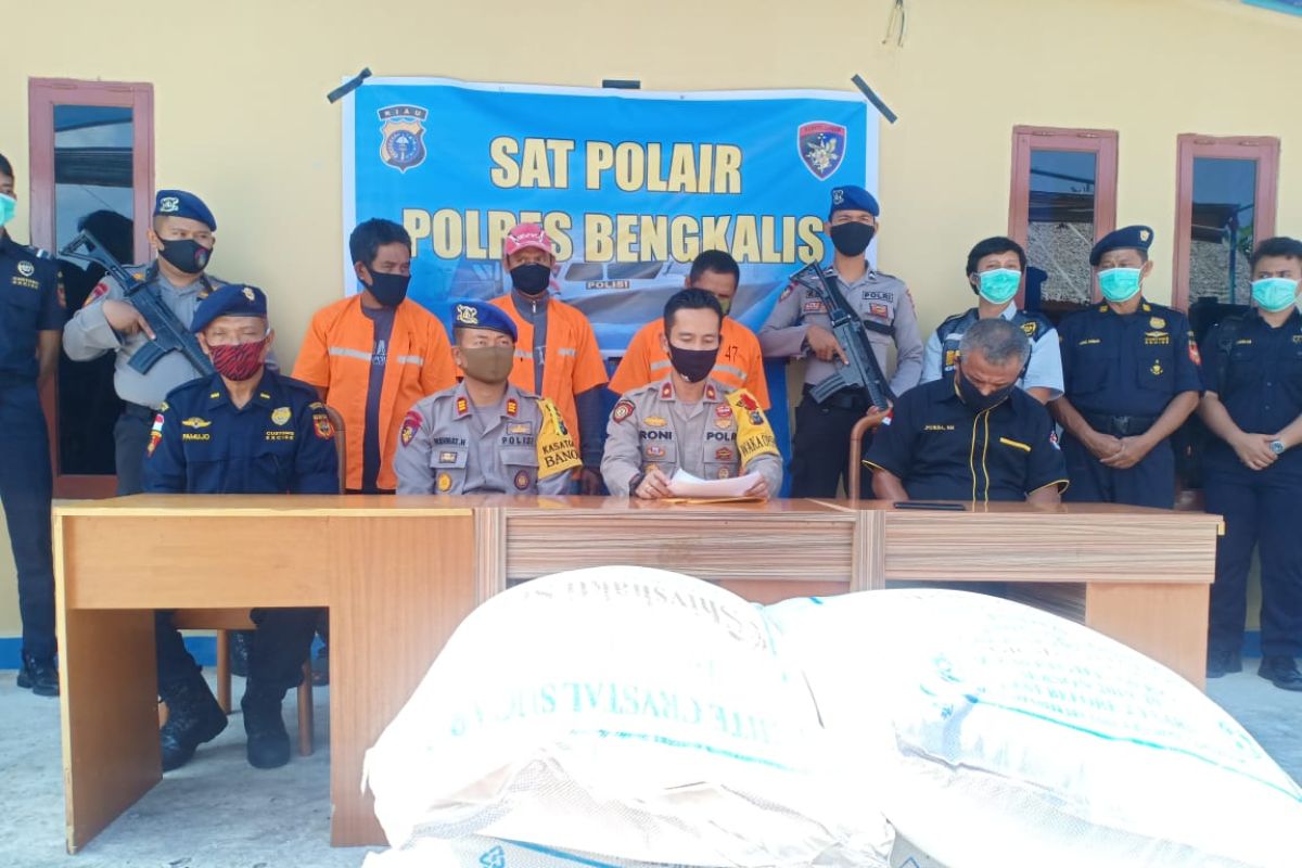 30 ton gula asal India diamankan Sat Polairud Polres Bengkalis