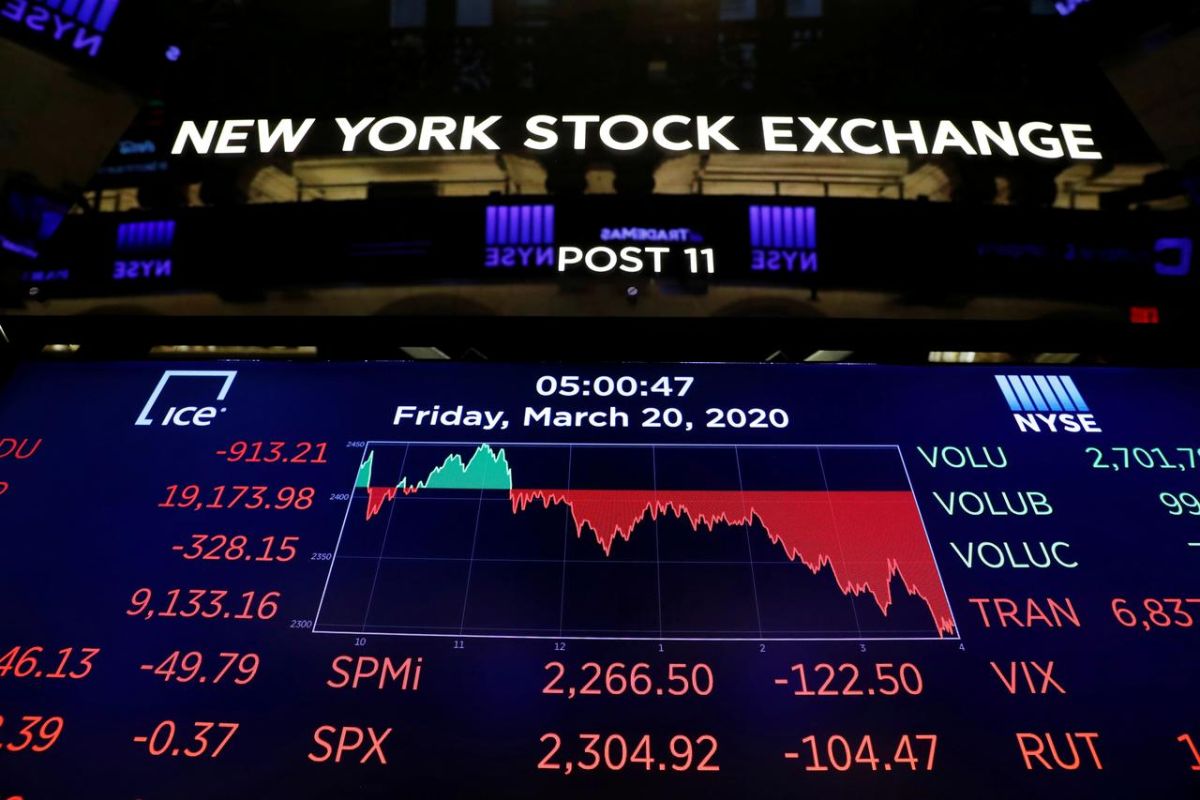 Wall Street dibuka jatuh, Indeks Dow Jones turun lebih dari 300 poin