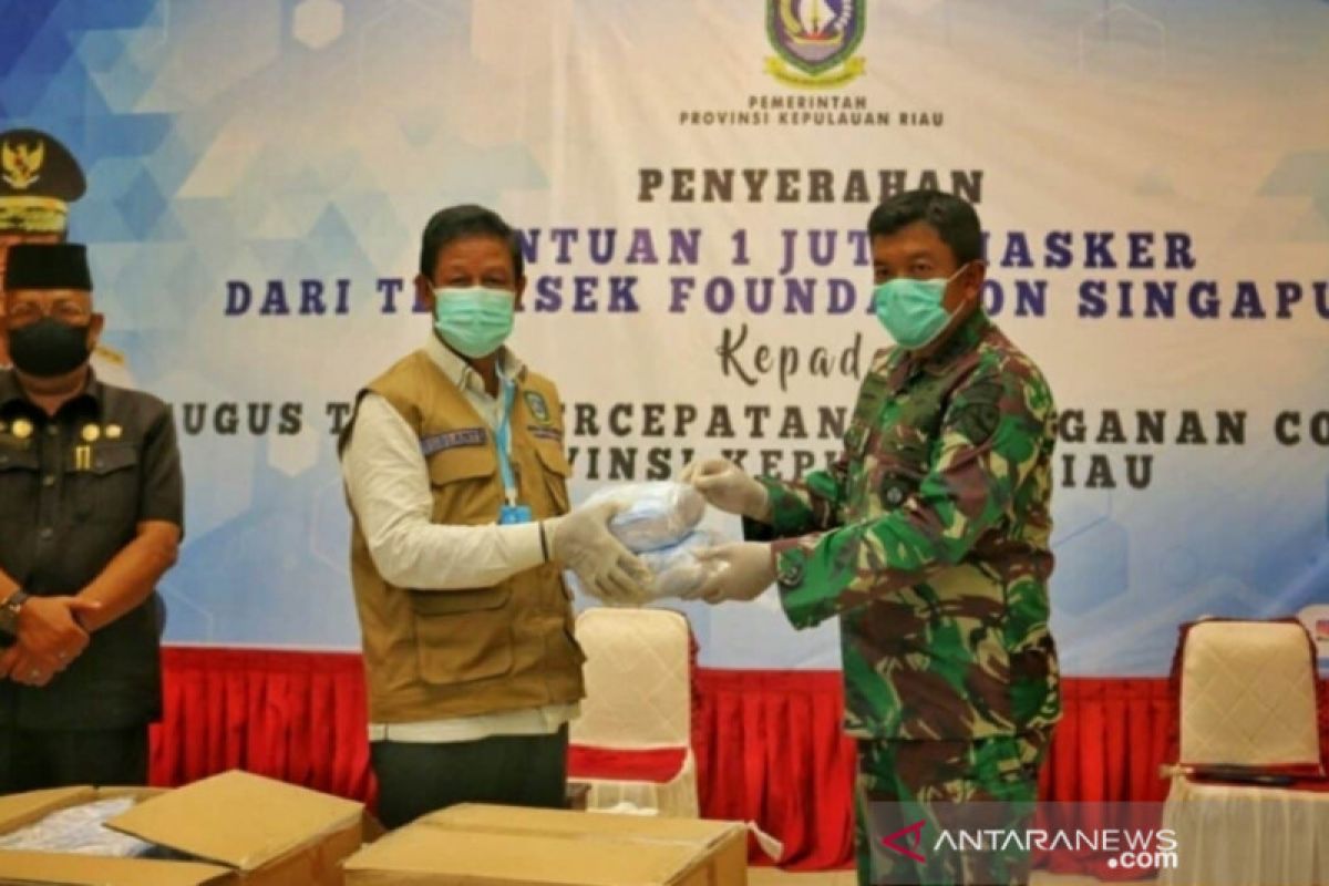 Kepri dapat bantuan 2 juta masker dari Singapura