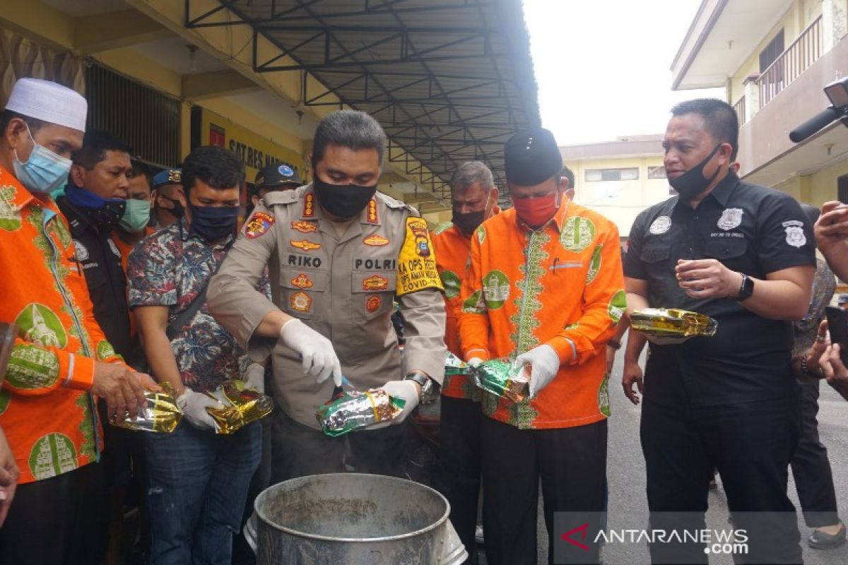 Polrestabes Medan musnahkan 35 kilogram sabu dari jaringan internasional