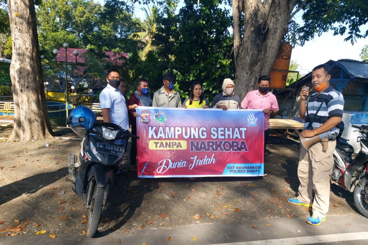 Wujudkan Kampung sehat, Sat Resnarkoba Polres Dompu gencar berikan imbauan