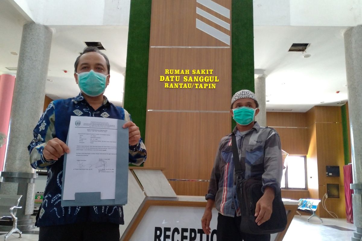 Satu pasien positif COVID-19 yang dirawat di RSUD Datu Sanggul sembuh
