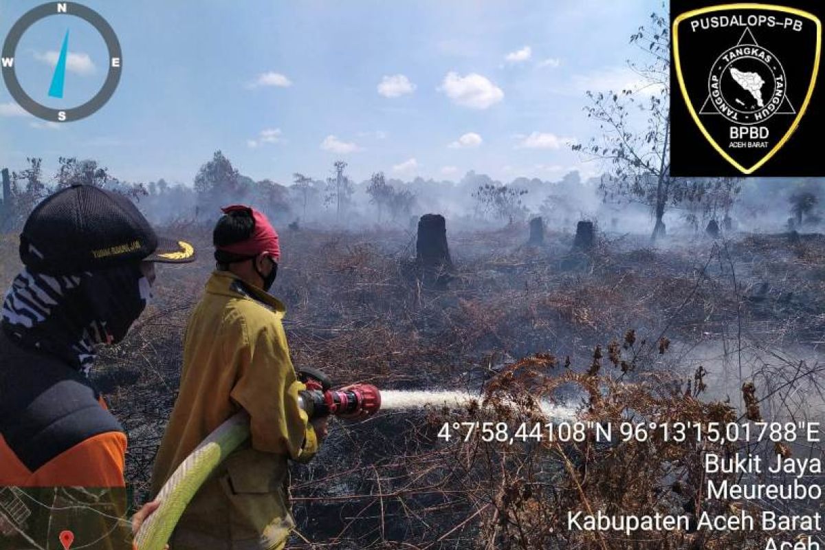 Karhutla di Aceh Barat masih sulit dipadamkan