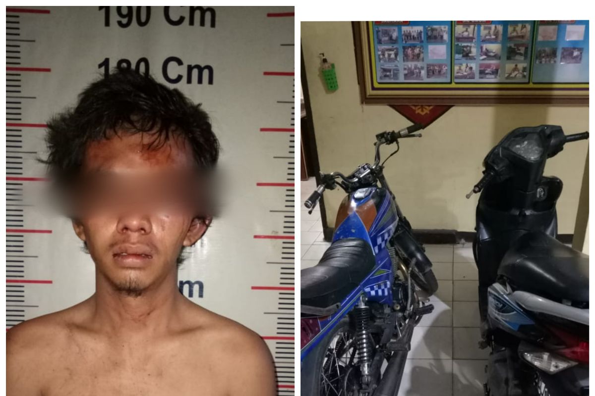 Pencuri sepeda motor di Salapian Langkat babak belur dihakimi massa