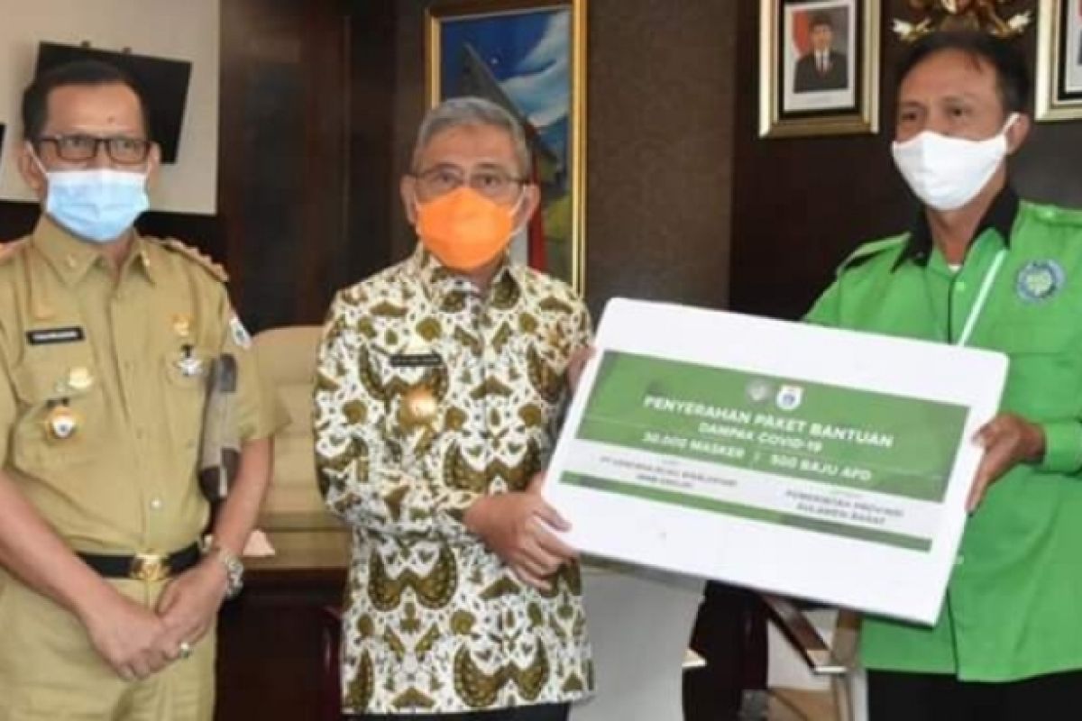 Pemprov Sulbar terima bantuan 500 APD dan 30 ribu masker dari PT KHBL