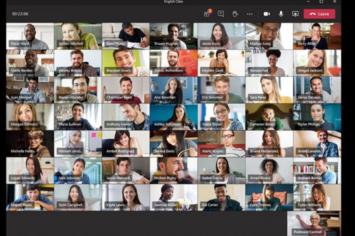 Mirip Zoom, Microsoft Teams siap  tampilkan 49 orang dalam layar