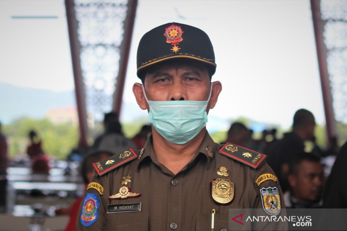 Kawal relokasi pasar, Satpol PP/WH Banda Aceh pagar Pasar Peunayong