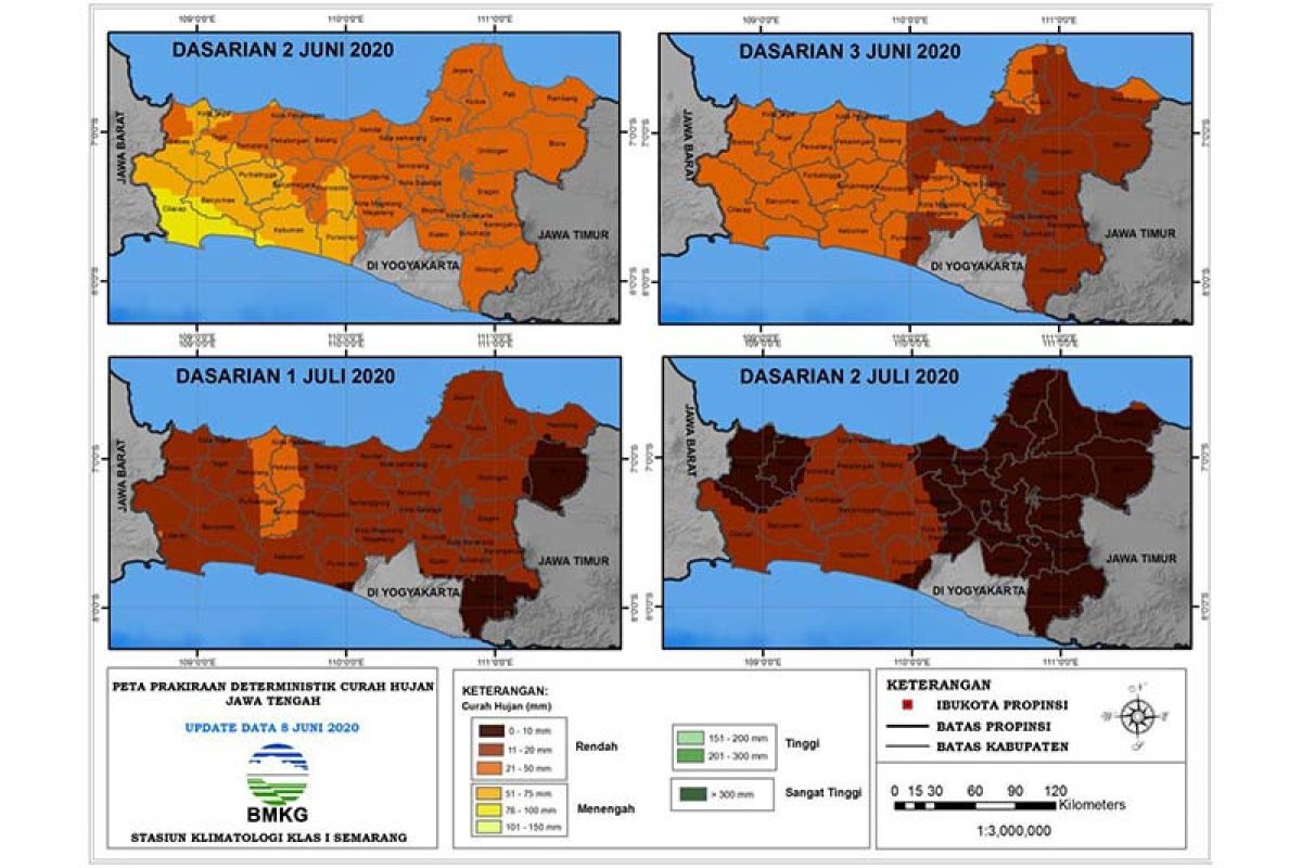 BMKG:  Awal musim kemarau di Jateng selatan mundur