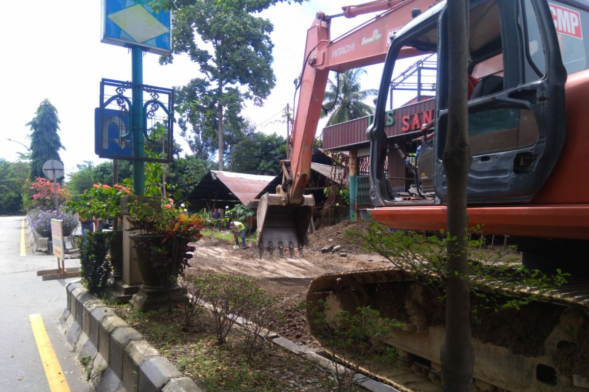 Jalan lingkar kota Kandangan HSS Kalsel sedang perbaikan