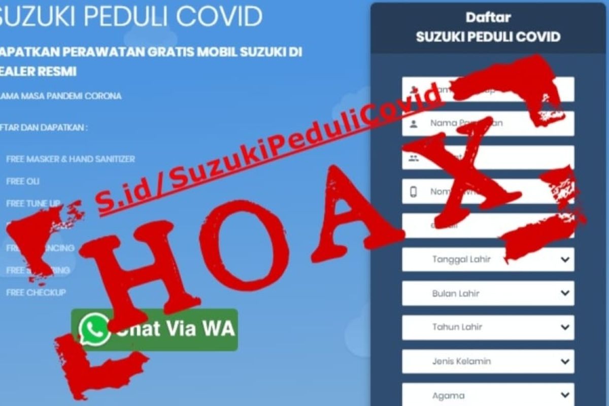 Suzuki tegaskan informasi program "Suzuki Peduli COVID" hoaks