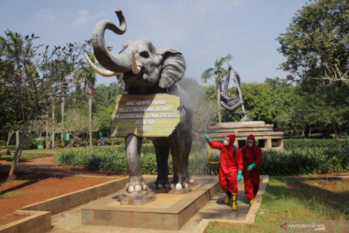 Damkar DKI lakukan disinfeksi berskala besar di Ragunan