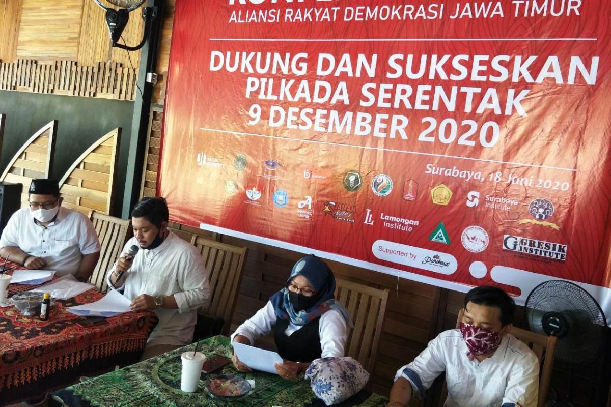 Aliansi Rakyat Demokrasi Jatim deklarasi dukung Pilkada digelar 2020