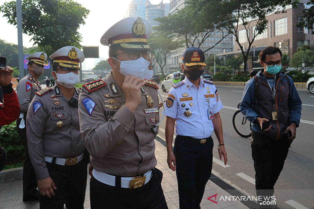 Polisi-Dishub batasi jam pemberlakuan jalur sepeda sementara