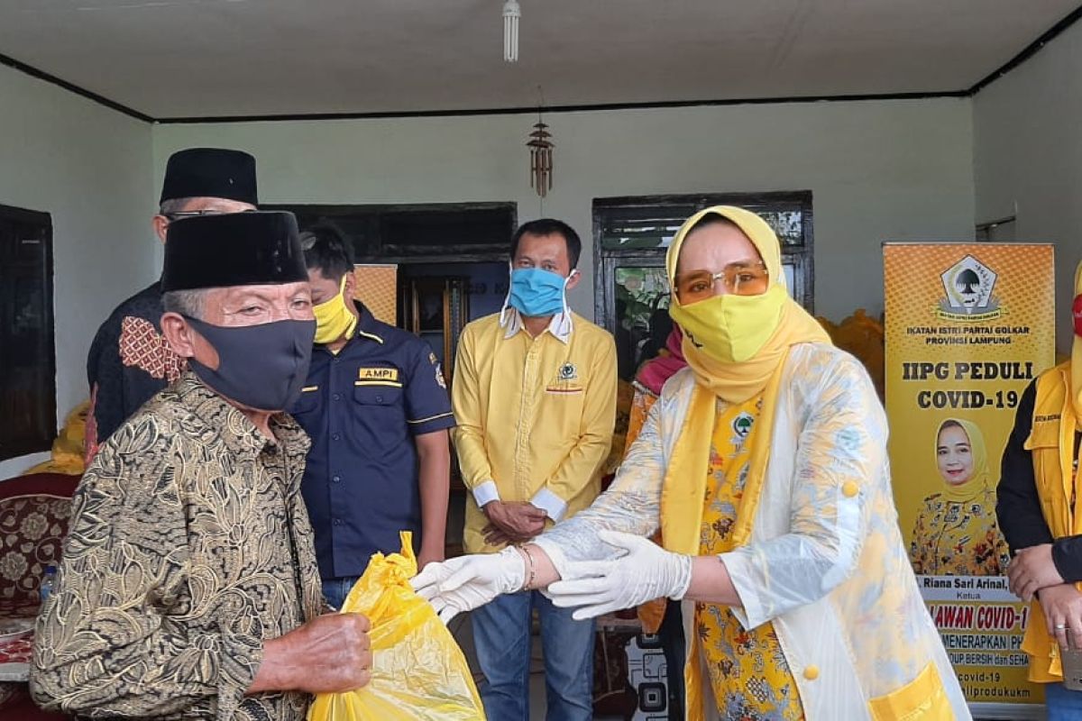 Ketua IIPG Riana Sari serahkan bantuan kepada masyarakat terdampak COVID-19 di Pesibar