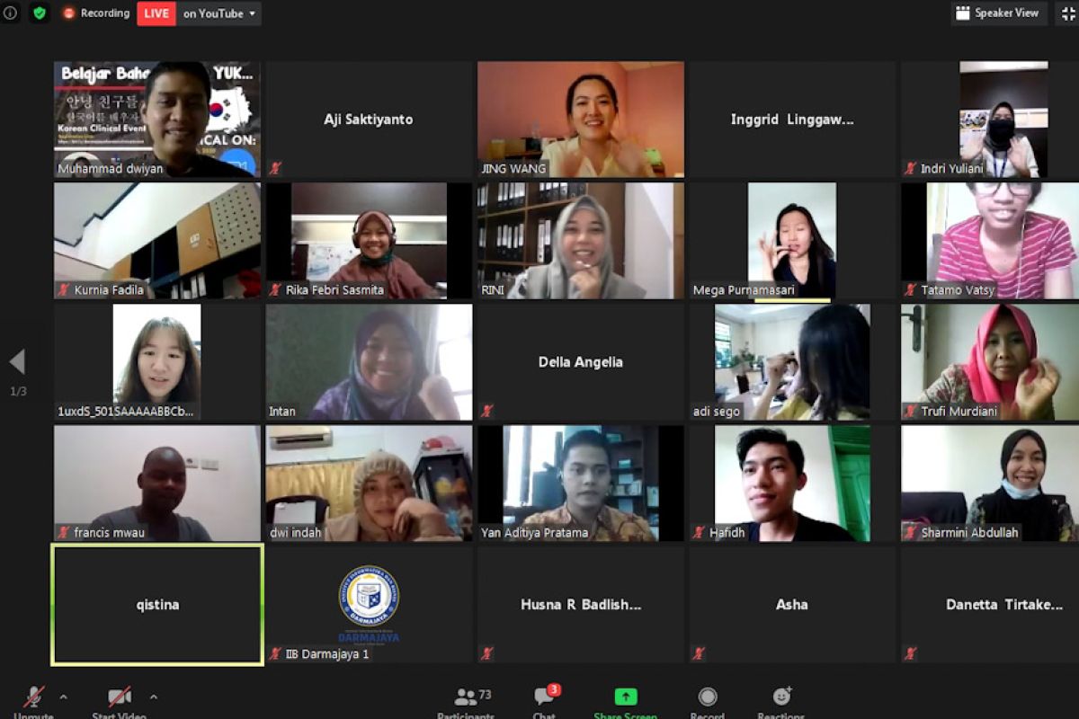 IIB Darmajaya kolaborasi gelar webinar belajar bahasa Korea