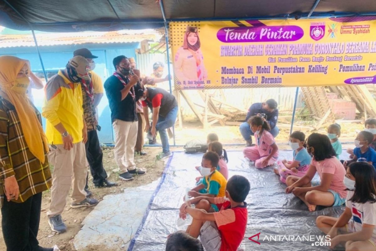 Kwarda Pramuka Gorontalo bantu pemulihan trauma anak korban banjir