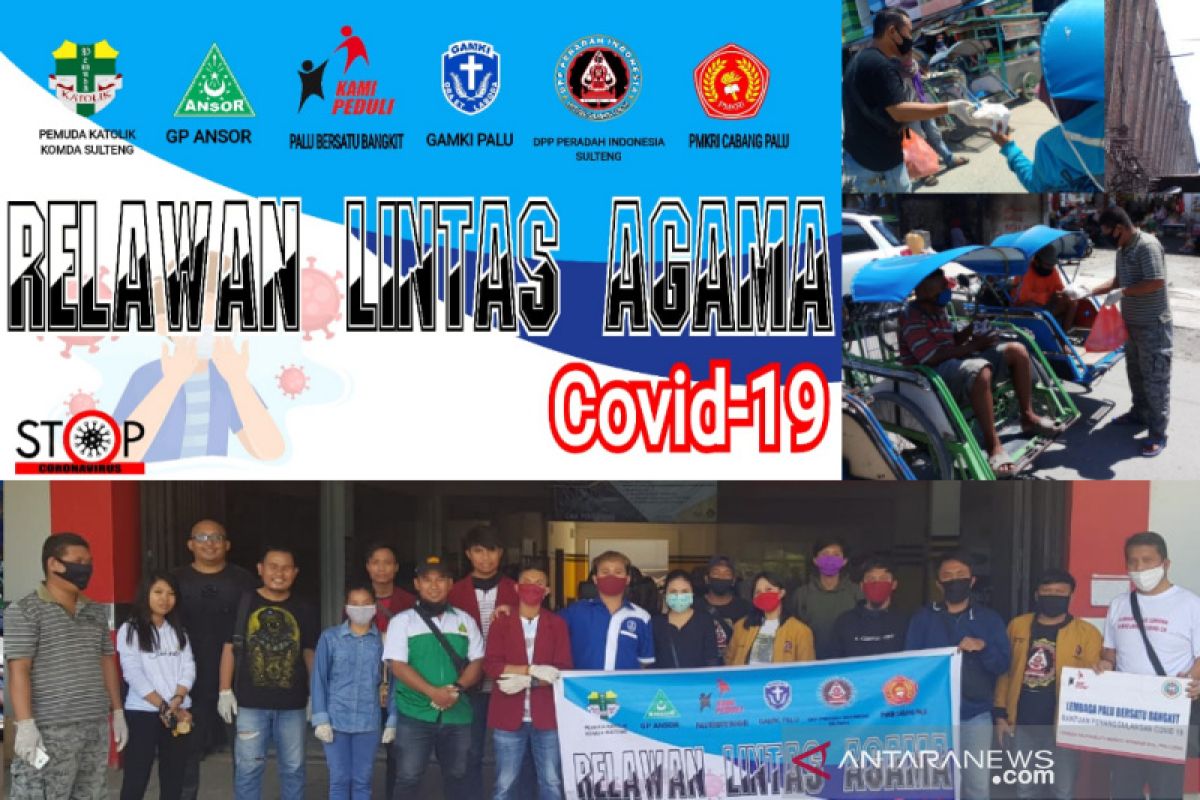 Pemuda lintas agama Sulteng berbagi kepada warga terdampak COVID-19
