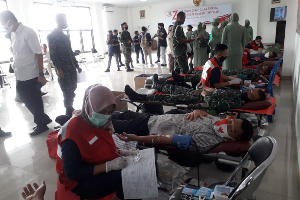 Denpom II/3 Lampung gelar donor darah
