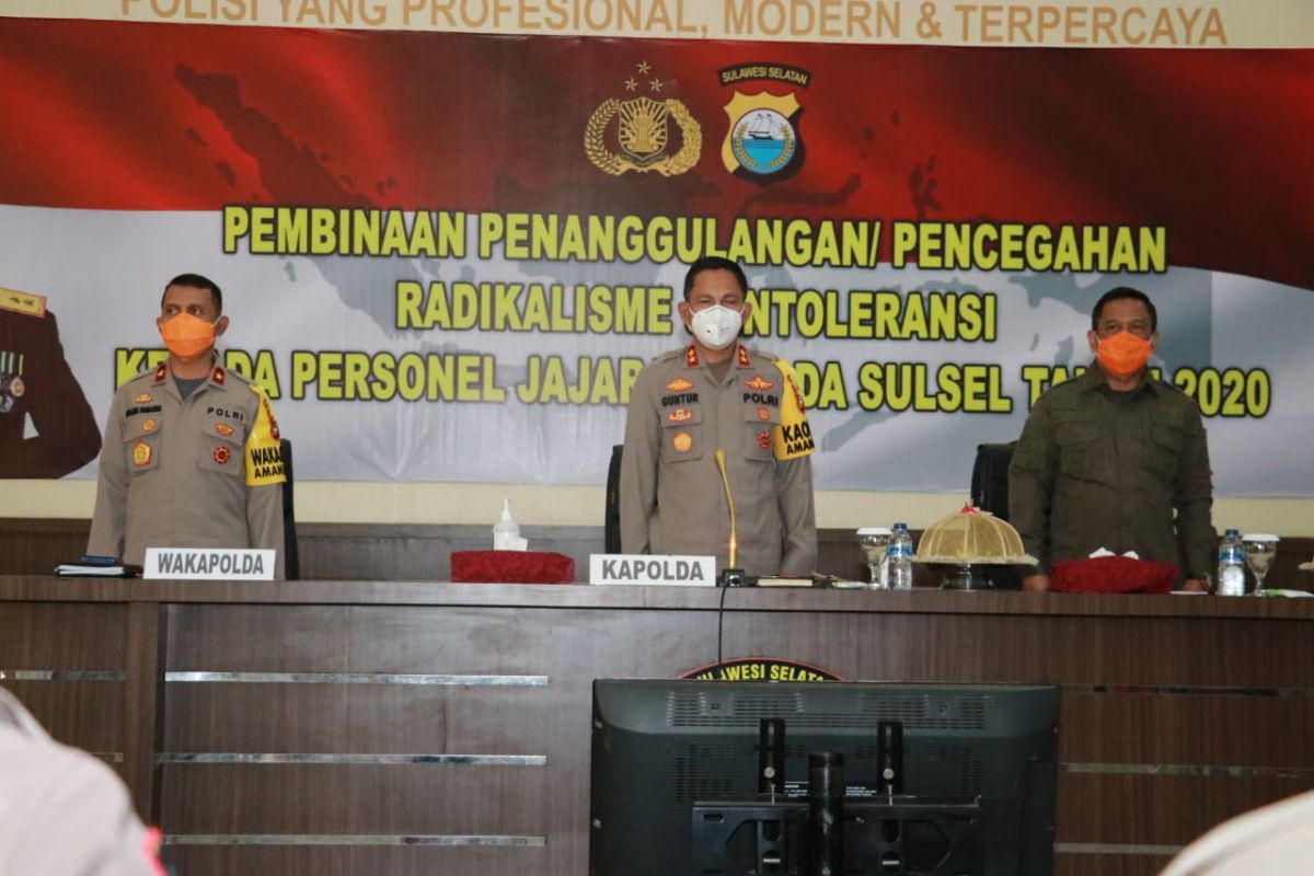 Personel Polda Sulsel diberikan pembinaan penanggulangan radikalisme