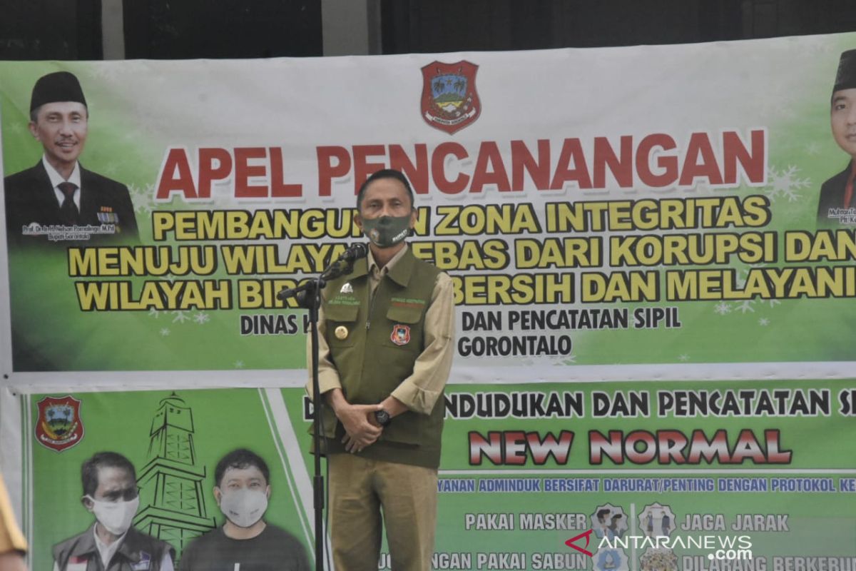 Dinas Dukcapil Gorontalo canangkan pembangunan zona integritas